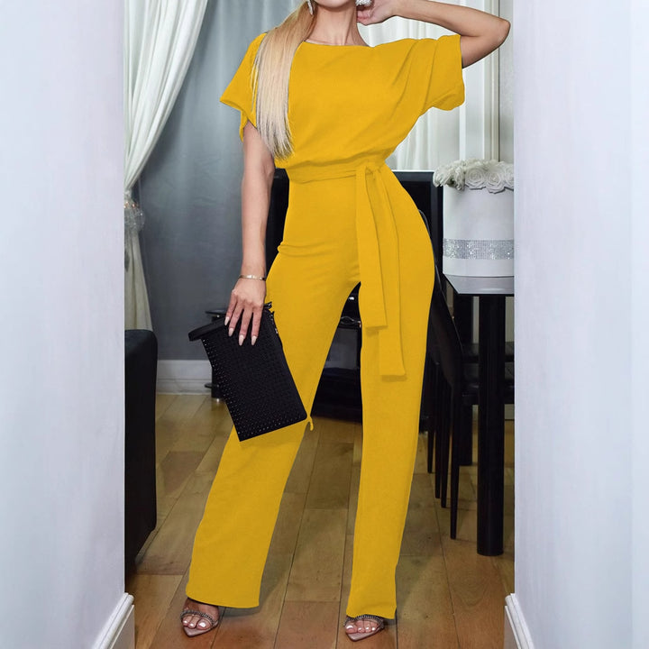 Damen lässiger Zweiteiler mit elegantem Taillengürtel Drune