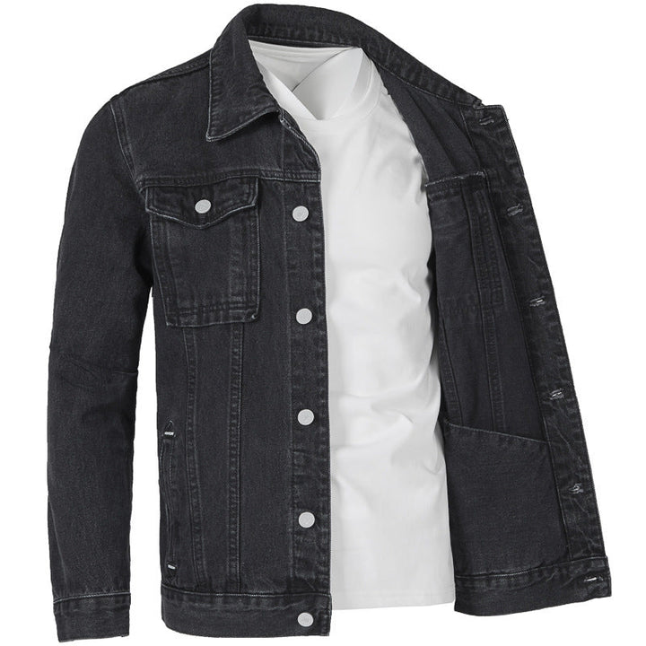 Herren Jeansjacke im modernen Slim-Fit Design mit praktischen Taschen und robusten Nieten Drune