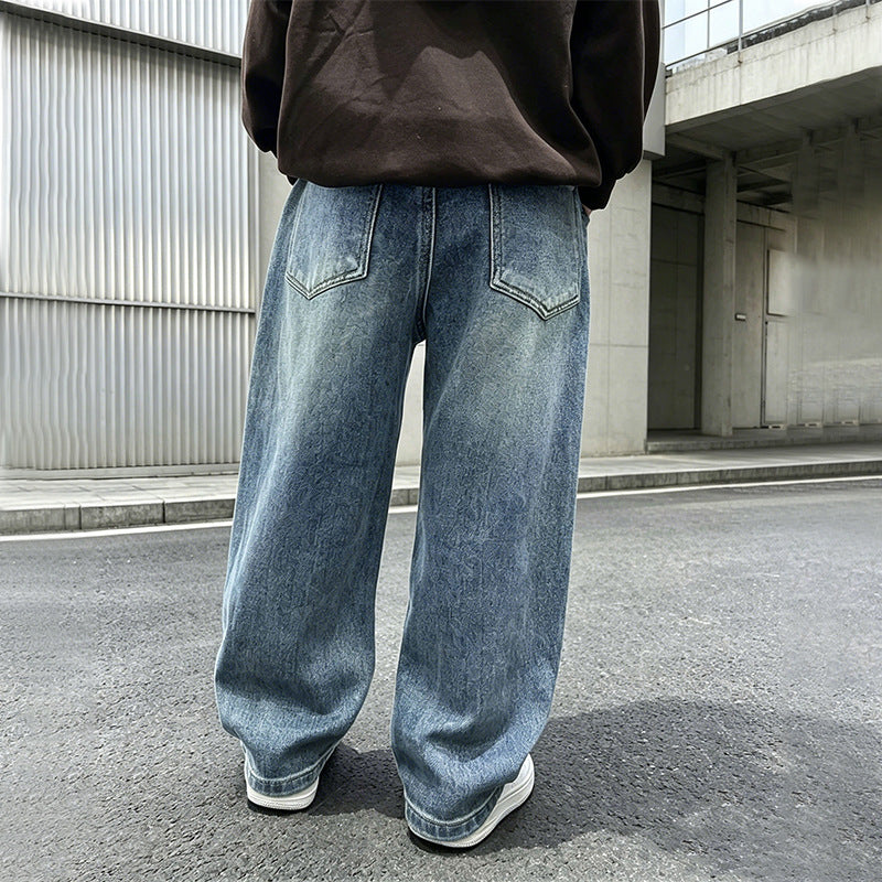 Damen weite Denim-Jeans mit modernem Schnitt und tiefen Taschen Drune