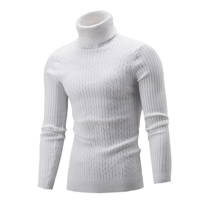 Herren Rollkragenpullover mit strukturiertem Zopfmuster und modernem Schnitt Drune