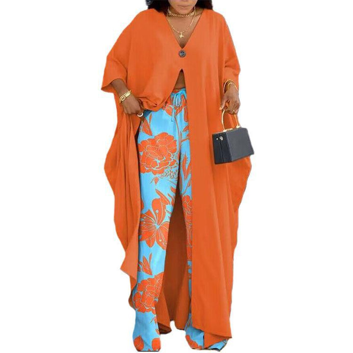 Damen Set aus kimonoartigem Oberteil und weitem Hosen Drune