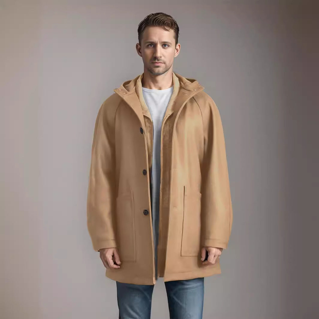 Herren bequeme Alltagsjacke mit kapuze Drune