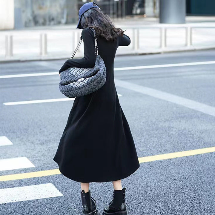 Damen langärmliges Strickkleid Drune