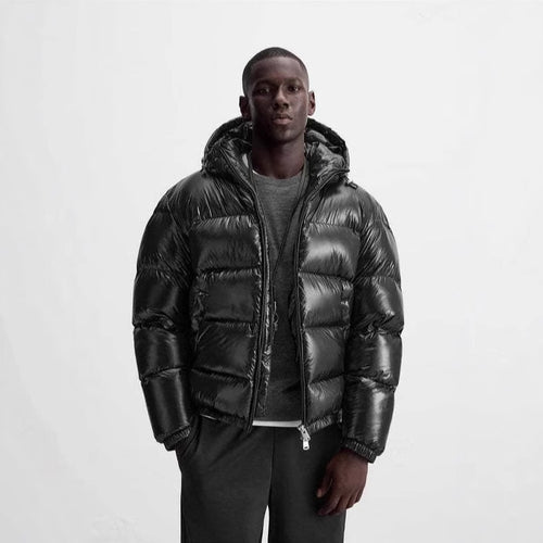 Damen Steppjacke mit glänzender Oberfläche und verstellbarem Kapuzenbereich Drune