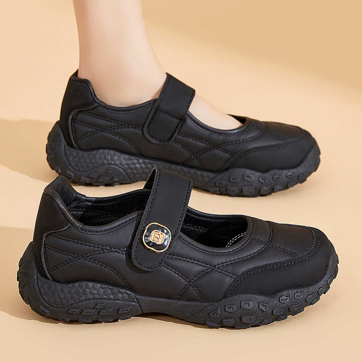 Damen nan sportive Mary-Jane Freizeitschuh mit verstellbarem Klettverschluss, gepolstertem Knöchelkragen und profiliertem Outdoor-Laufsohlen-System Drune