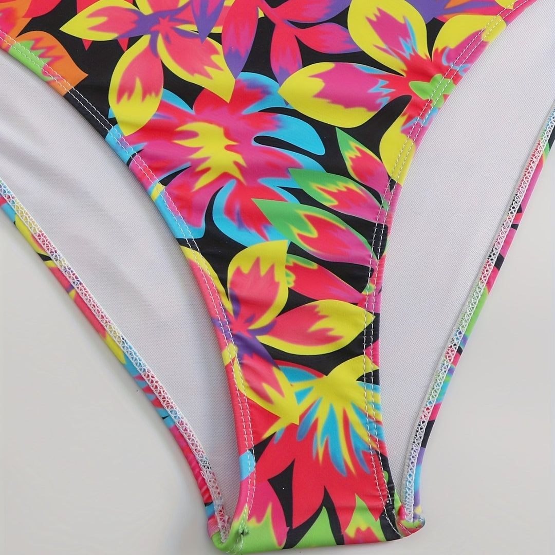 Damen Bikiniset mit auffälligem floralem Design und komfortablem Schnitt Drune