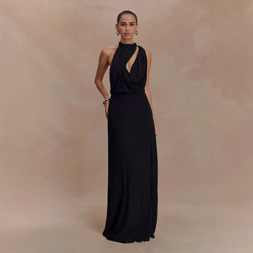 Damen Elegantes Maxi-Kleid mit drapiertem Oberteil Drune