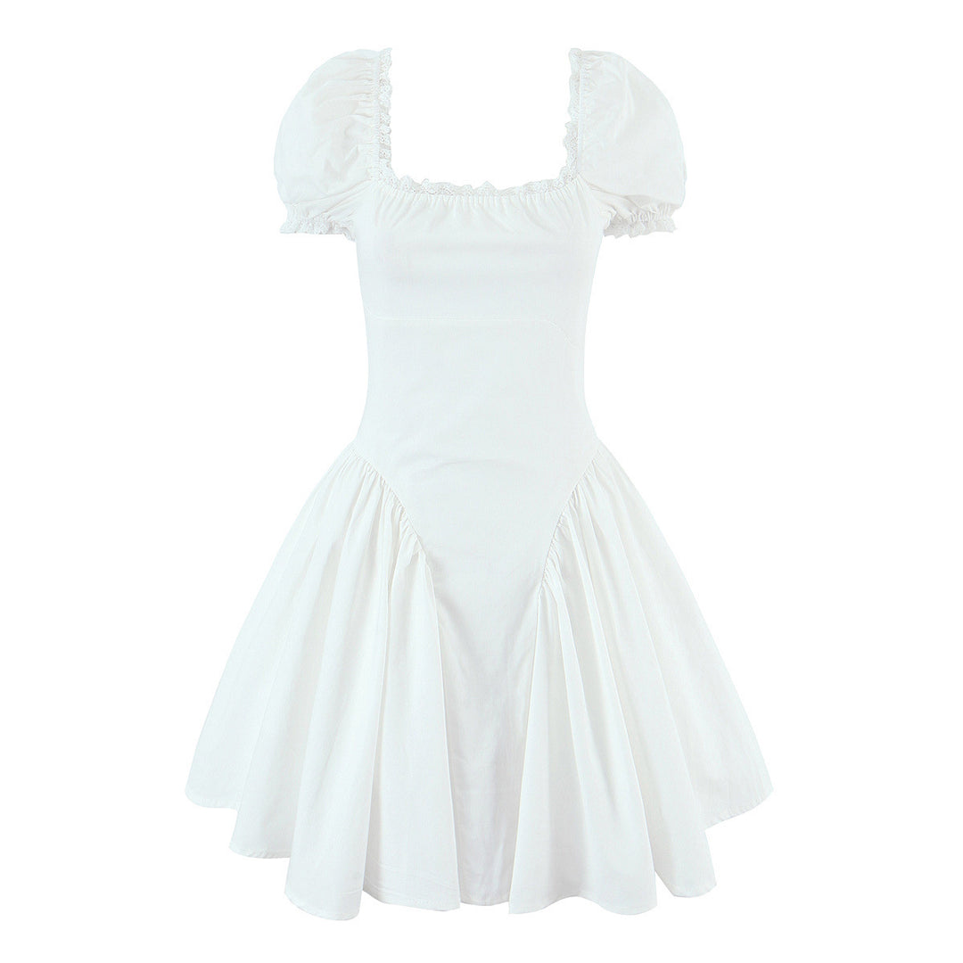 Damen verspieltes kurze Puffärmelkleid Drune