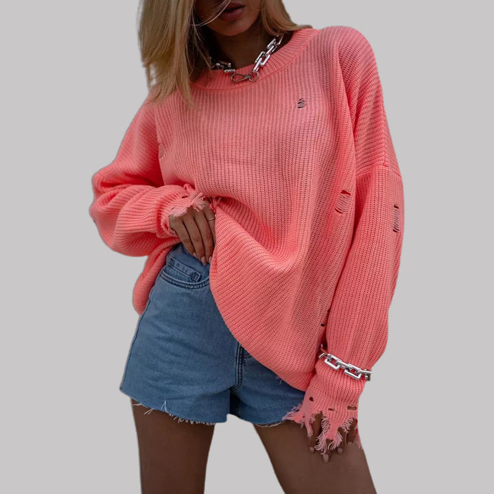 Damen Oversized Strickpullover Drune