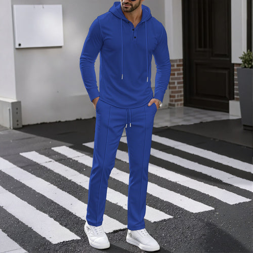 Herren Sportliches Zweiteiler Set mit atmungsaktivem Kapuzenoberteil und schlanker Jogginghose Drune