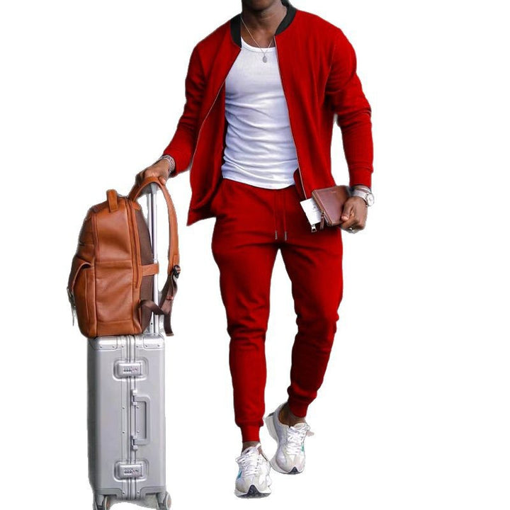Herren nan sportives Freizeitset mit Bomberjacke und tapered Jogginghose aus Baumwollmix Drune