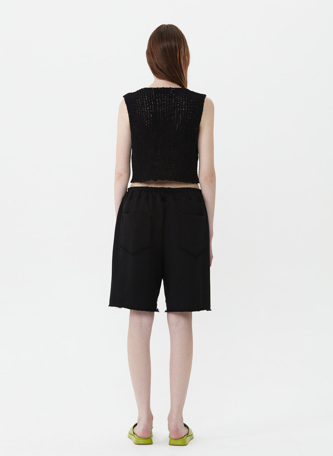 Damen luftiges Strickoberteil mit V-Ausschnitt und offener Front Drune