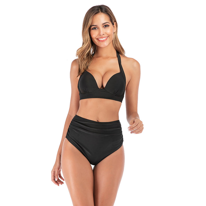 Damen Hoch taillierter Bikini mit floralem Design Drune