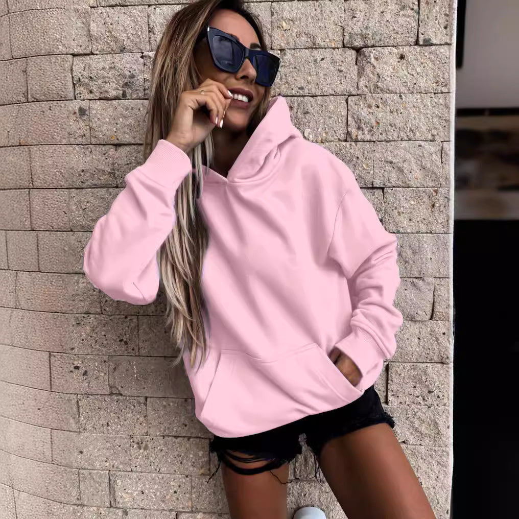 Damen Übergröße Fleece Pullover Hoodie Drune