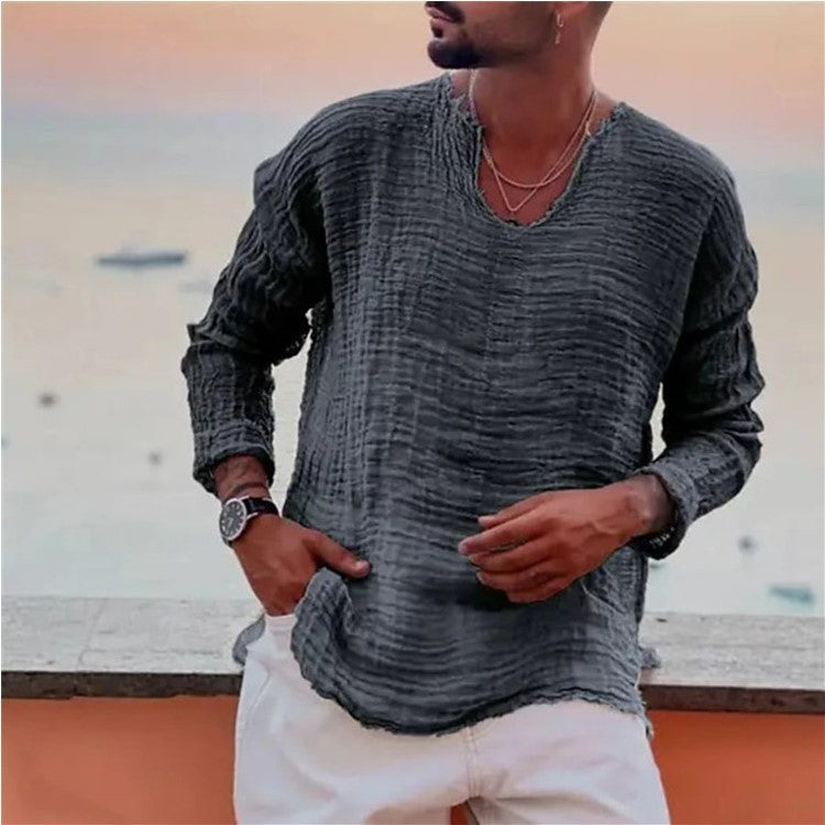 Herren luftiger Leinenpullover Drune