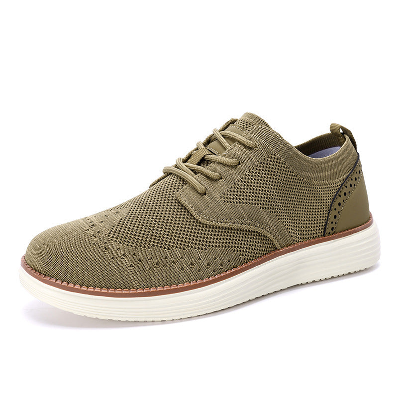 Herren nan gestrickter Oxford-Sneaker mit Wingtip-Perforation und federleichter EVA-Sohle Drune