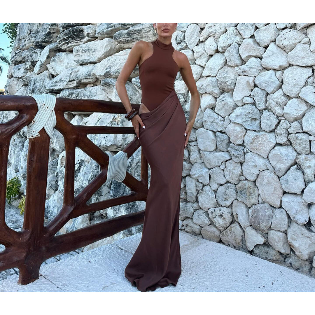 Damen Maxi-Kleid mit modischem Schnitt Drune