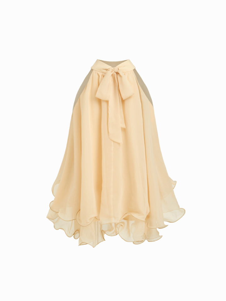 Damen Schwingender Chiffon-Rock mit Schleifenverschluss Drune