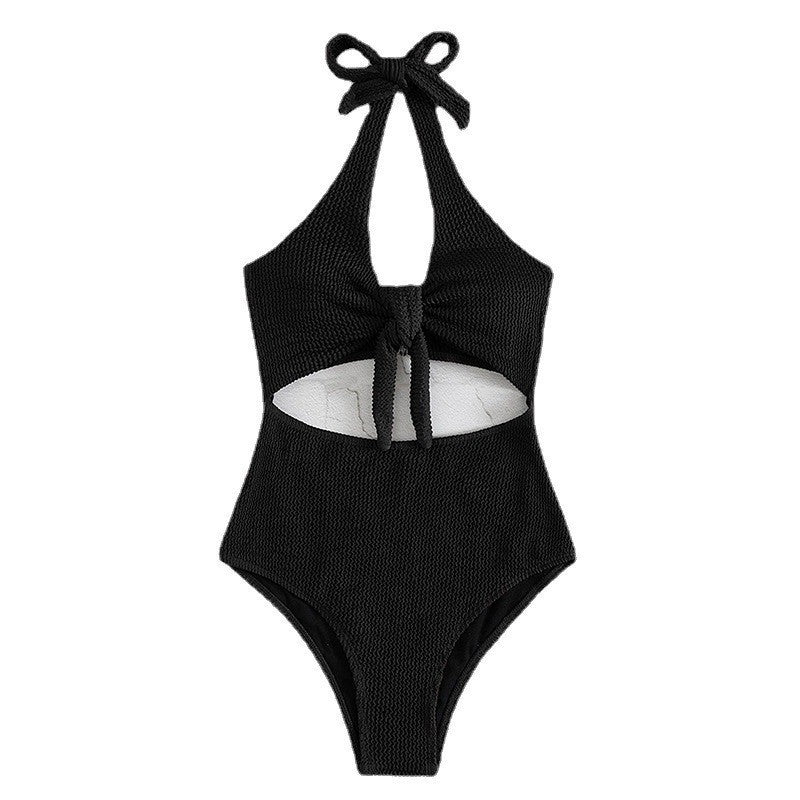 Damen Einteiliger Badeanzug mit raffiniertem Cut-Out und Knotendetail Drune