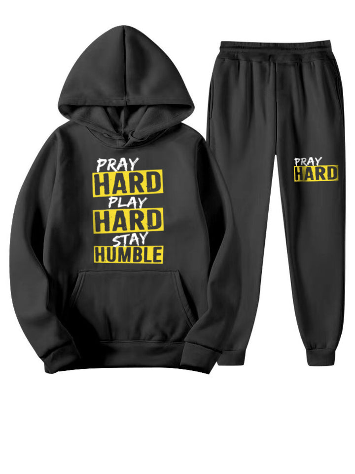 Damen lässiges Hoodie und Jogginghose Set mit kreativem Grafikdesign Drune