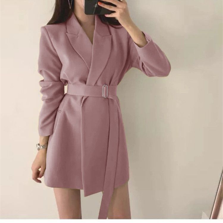 Damen Blazer-Kleid mit tailliertem Schnitt und Gürtel Drune