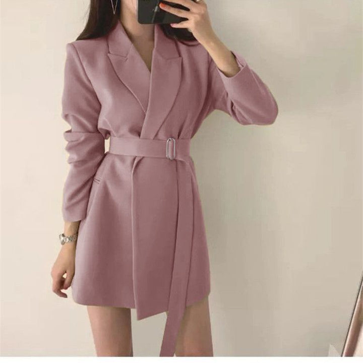 Damen Blazer-Kleid mit tailliertem Schnitt und Gürtel Drune