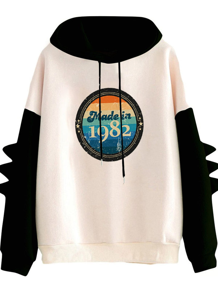 Damen Kapuzenpullover mit einzigartigem Retro-Design Drune