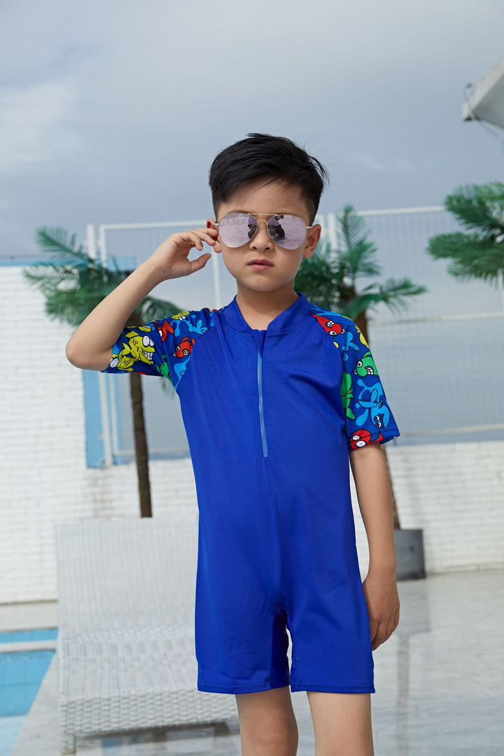 Jungen UV-Schutz Schwimmanzug mit kurzen Ärmeln Drune