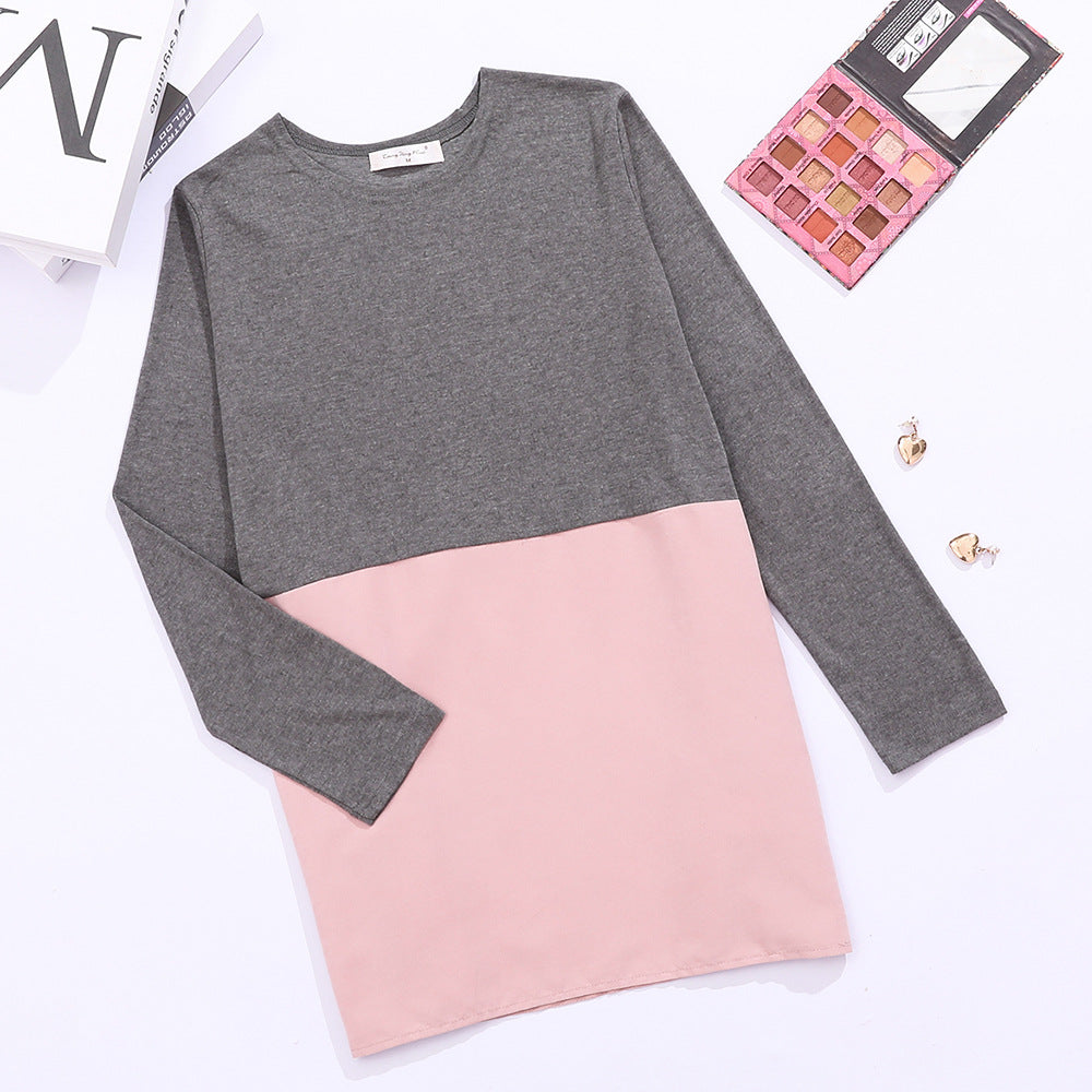 Damen Langarmshirt mit modischem Farbblockdesign Drune