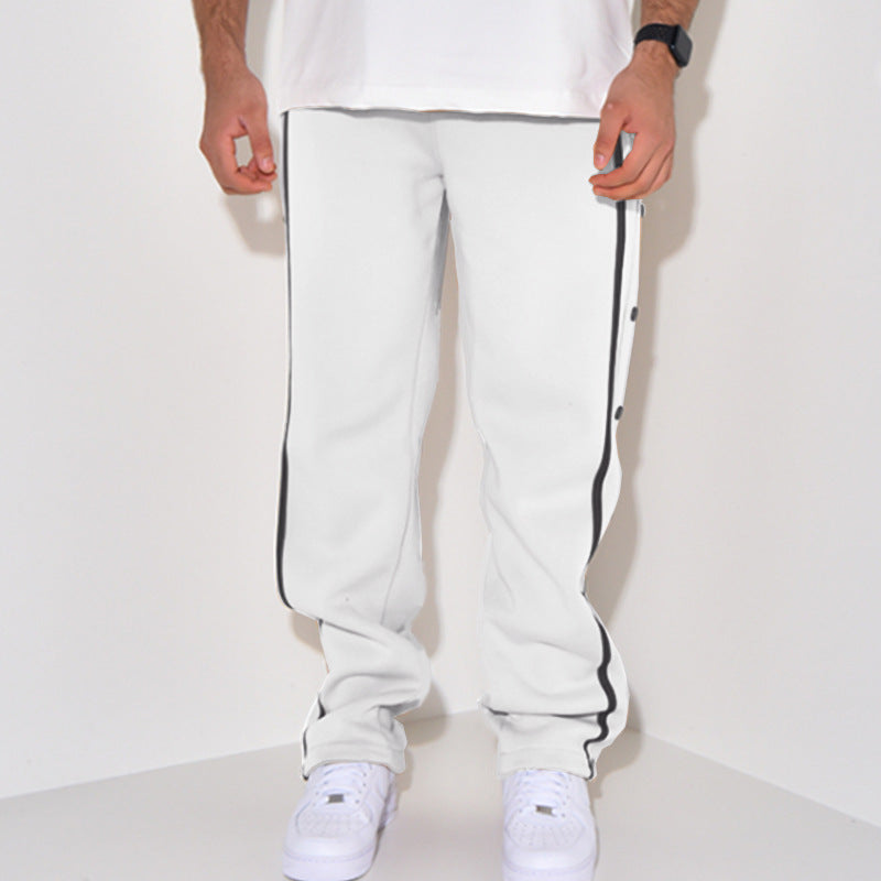 Herren Sportliche Jogginghose mit Druckknopf-Detail und seitlichen Taschen Drune