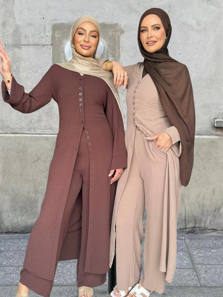 Damen Jumpsuit mit elegantem Knopfdesign und weitem Bein Drune
