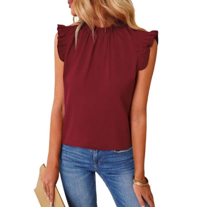 Damen elegante Bluse mit Rüschendetails Drune