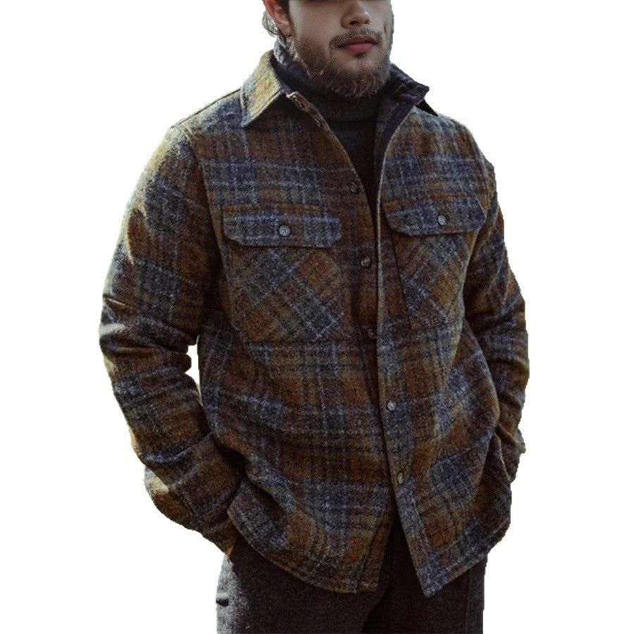Herren Gemusterte Flanelljacke mit praktischen Taschen Drune