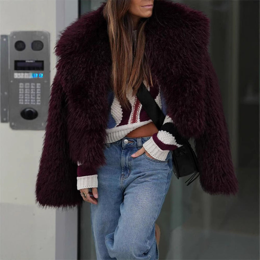 Damen Kunstpelzjacke im modischen Oversized-Schnitt Drune