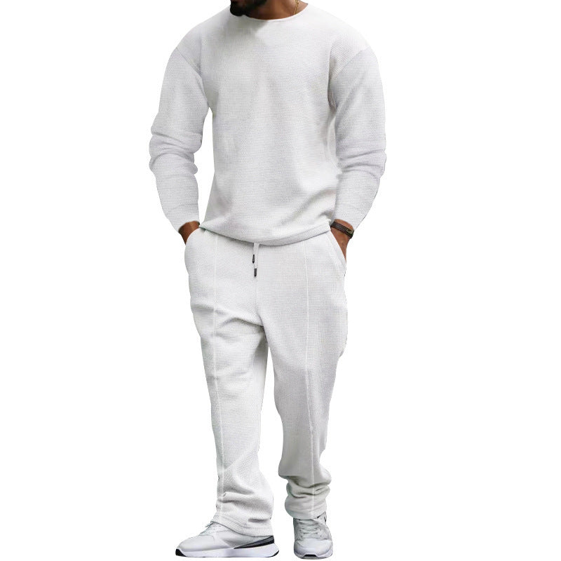 Herren lässiges Sweatshirt und Jogginghose Set mit strukturiertem Stoff Drune