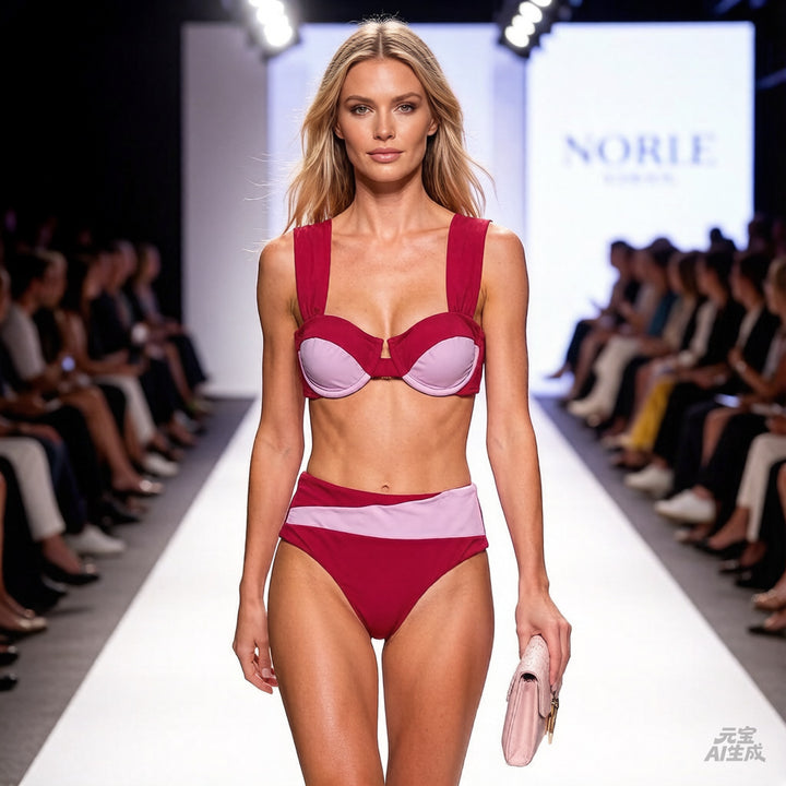 Damen Hochgeschnittenes Bikini-Set mit innovativem Design Drune