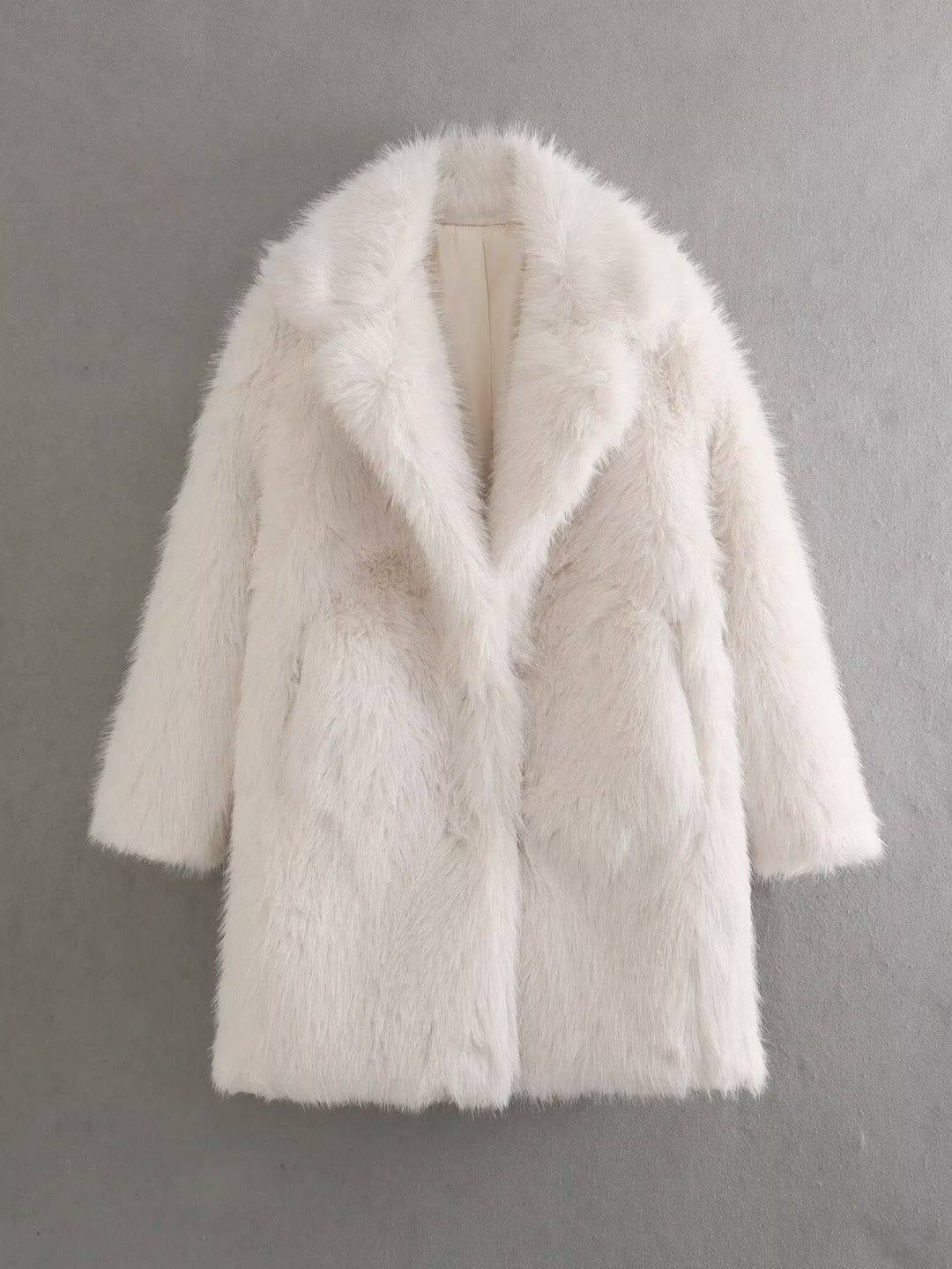 Damen Fleece-Mantel mit doppeltem Revers Drune