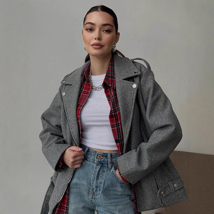 Damen Modische Oversized Jacke Drune