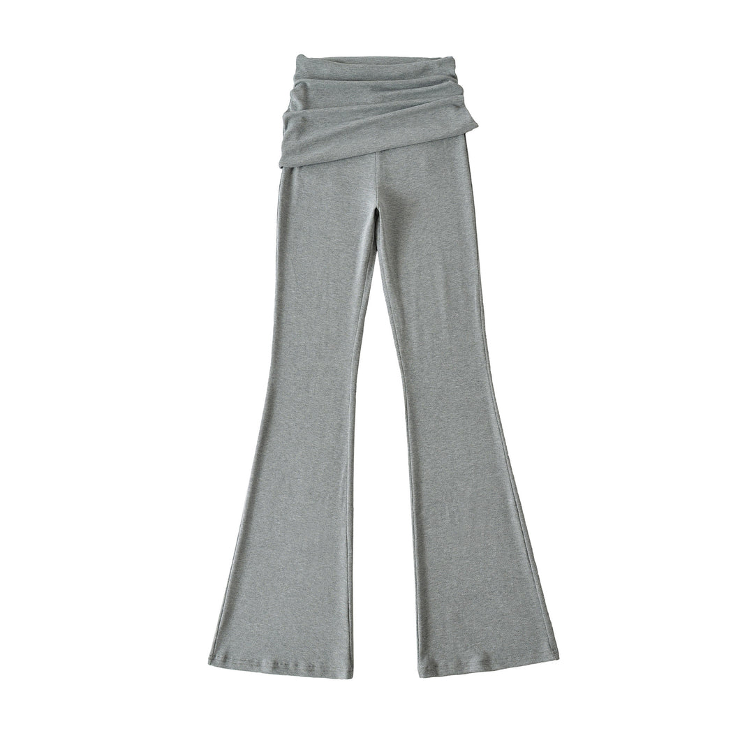 Damen weite Flared-Loungehose mit komfortablem Wickelbund Drune