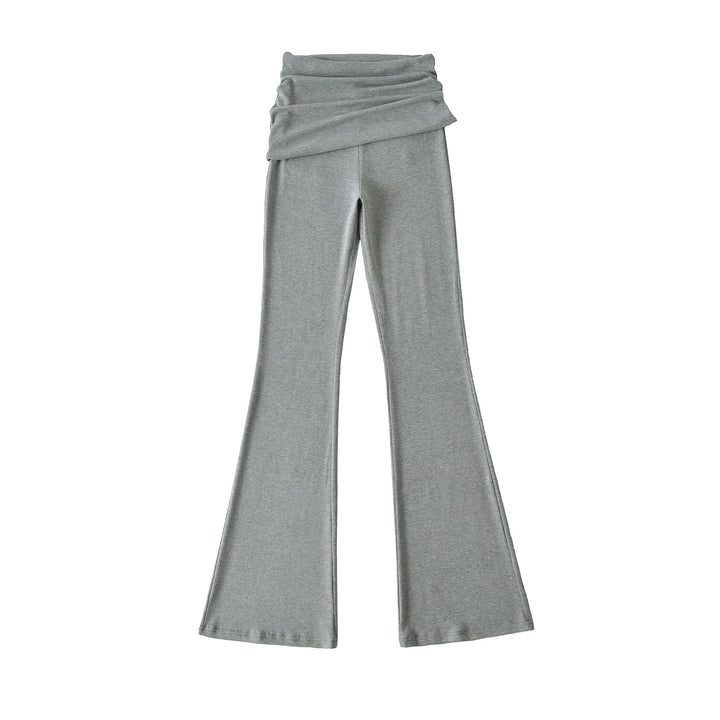 Damen weite Flared-Loungehose mit komfortablem Wickelbund Drune