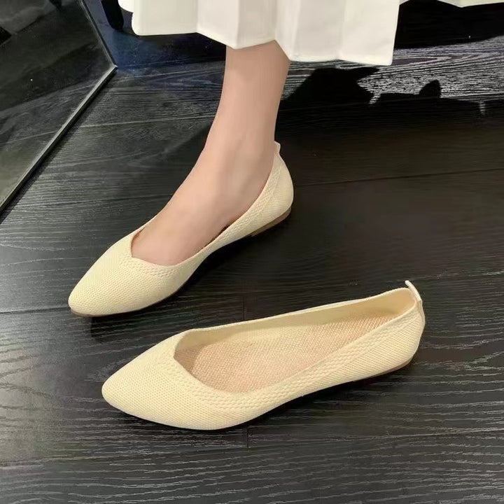 Damen Atmungsaktive Strickspitze Ballerinas Drune