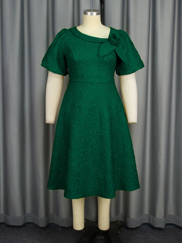 Damen Kleid mit elegantem Blumendruck und dekorativer Schleifenverzierung Drune
