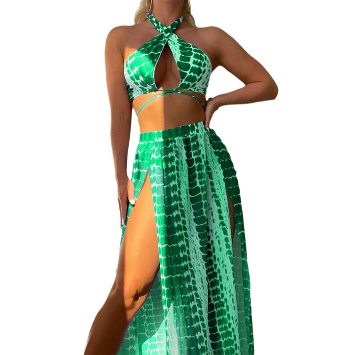 Damen Bikinistyle mit transparentem Maxirock Drune