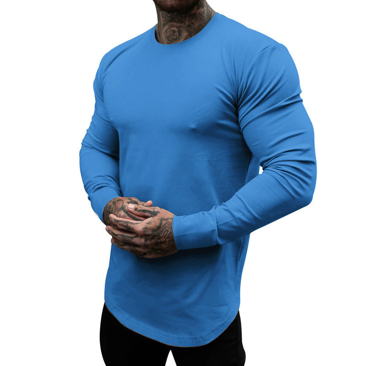 Herren Langarmshirt aus weichem, elastischem Baumwollmix mit Rundhalsausschnitt Drune