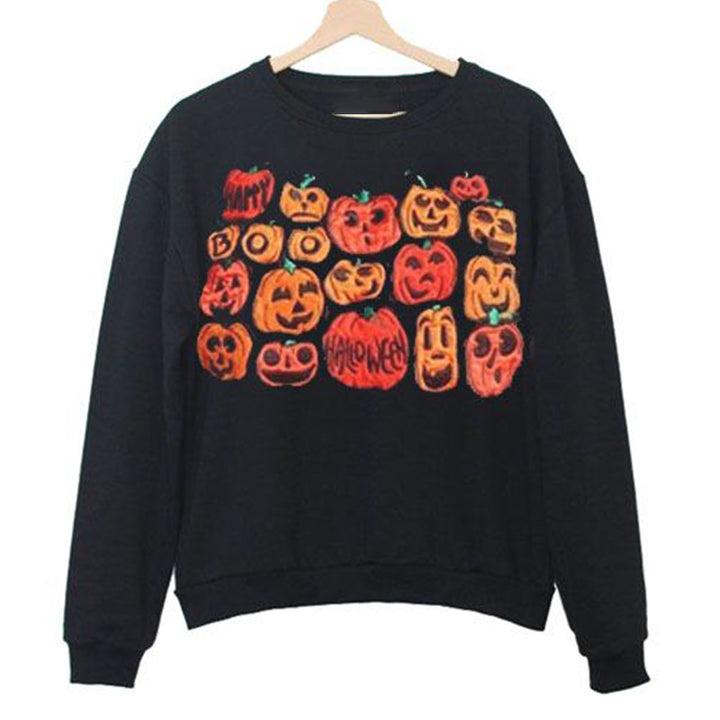 Damen Sweatshirt mit Halloween-Motiv Drune