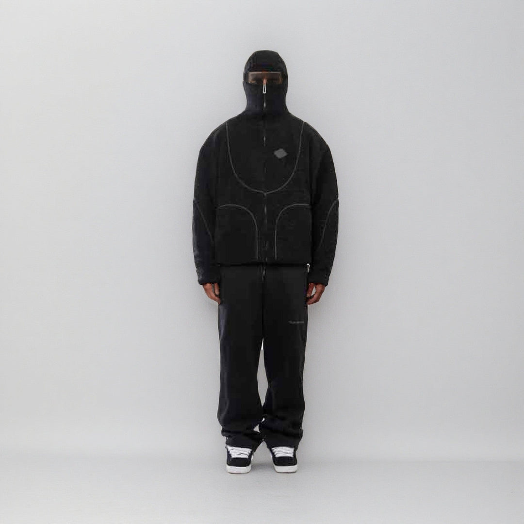 Herren Gemütliche Teddyjacke mit Kontrastnähten Drune