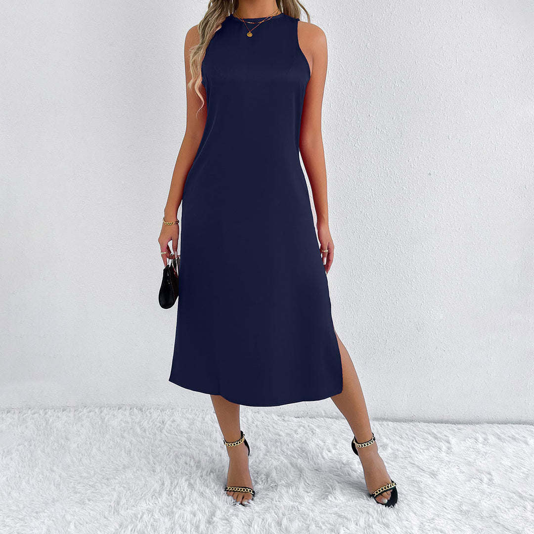 Damen Maxikleid mit tiefem Schlitz und schickem Racerback Drune