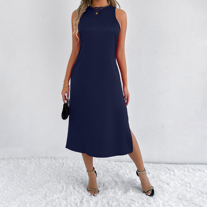Damen Maxikleid mit tiefem Schlitz und schickem Racerback Drune