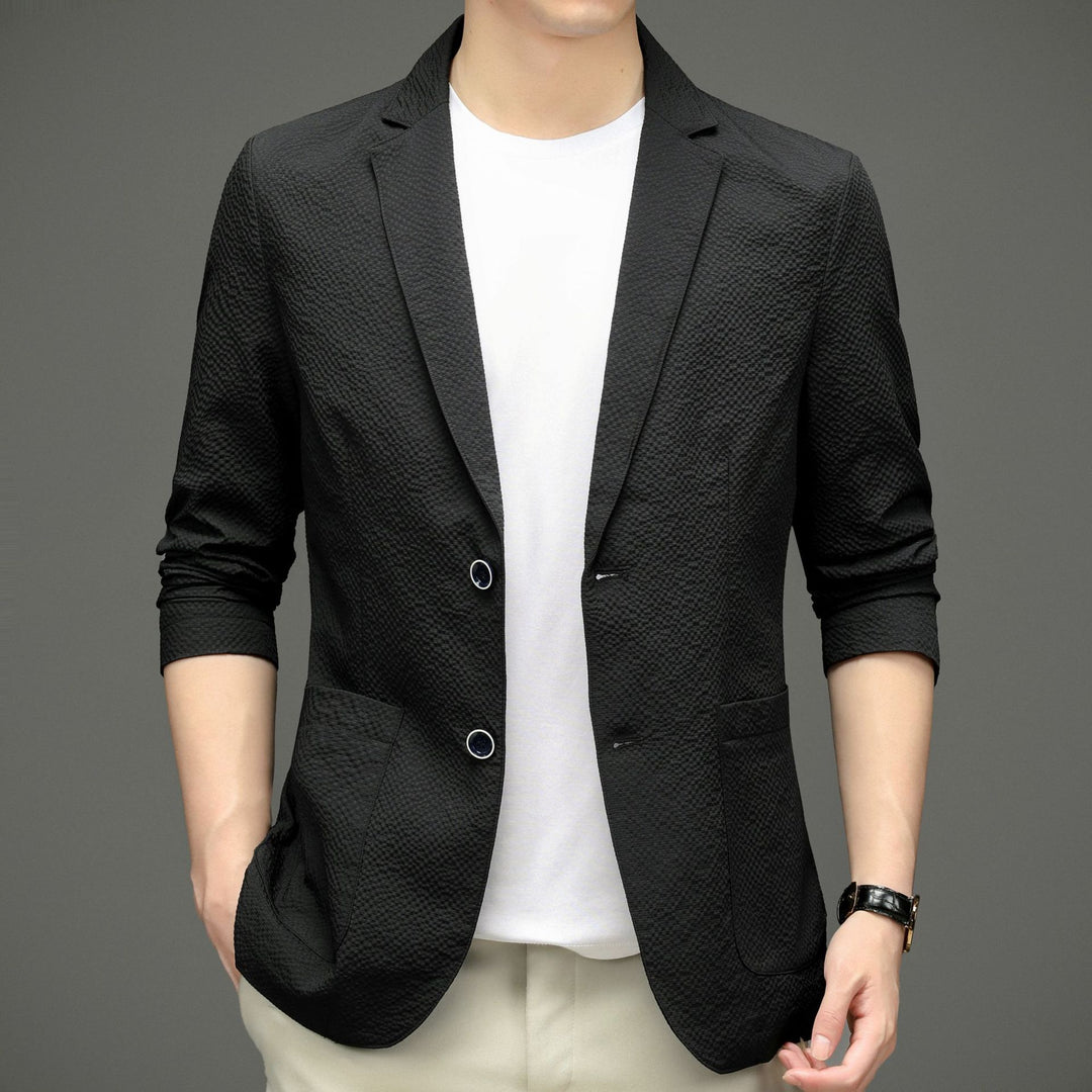 Herren modischer Blazer mit strukturiertem Design und elastischen Ärmeln Drune