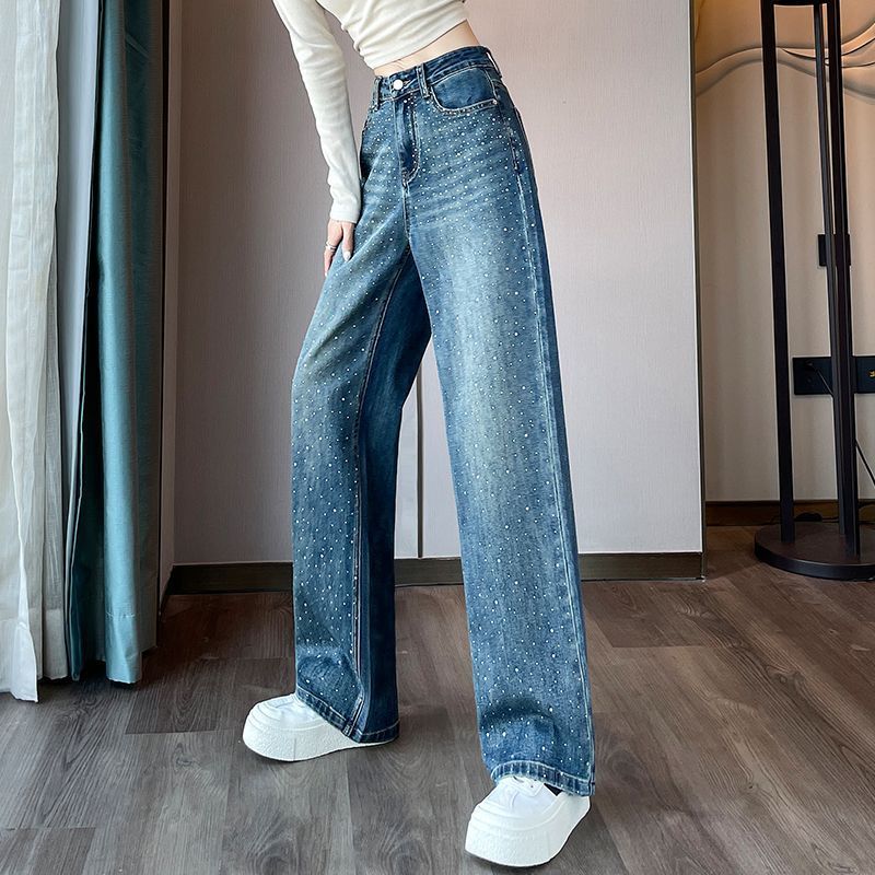 Damen Jeans mit glänzenden Perlendetails Drune